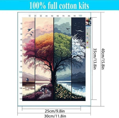 Tree Stamped Cross Stitch Kits for Beginners Adults,Landscape Dimensions Needlepoint Art Crafts,Counted Cross Stitch Kits Embroidery Kits for Beginners Adults for Home Decor 11.8x15.7inch - Image 2