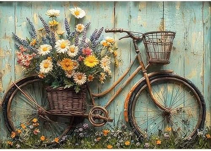 GEMOUJ Bicycle Paint by Numbers Kits for Adults Beginners Flower Number Kits on Canvas,DIY Easy Flower Oil Painting Kits,Home Wall Decor 16 X 20 Inch by Unknown