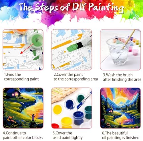 ZTOTZ Paint by Numbers Kit for Adults,Aurora Borealis Painting by Numbers16x20 Canvas,Landscape Paint by Number Kits for Home Decor - Image 6