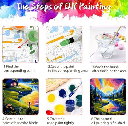 ZTOTZ Paint by Numbers Kit for Adults,Aurora Borealis Painting by Numbers16x20 Canvas,Landscape Paint by Number Kits for Home Decor - Image 6