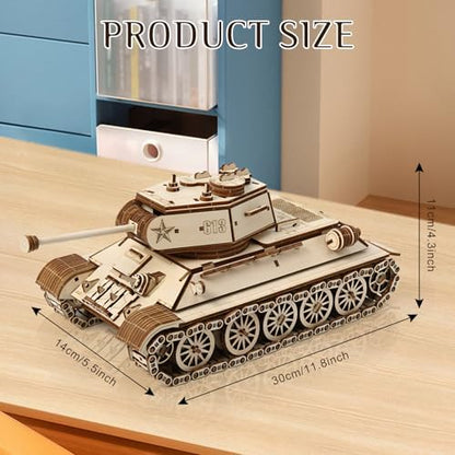 3D Wooden Puzzles for Adults, DIY Tank Model Building Kit - Image 2