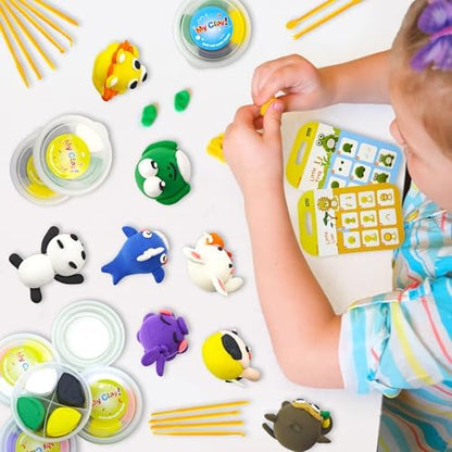 Air Dry Clay for Kids – 12 Animal Modeling Clay Craft Kit with Sculpting Tools and Step-by-Step Tutorials, Non-Toxic Modeling Clay for Ages 6-12, Art Activity Set for Boys Girls - Image 7