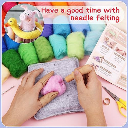 Mayboos Needle Felting Kit, 42 Colors Wool Roving Set - Image 5