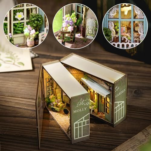 Sutinban Mini House, Flippable DIY Miniature House Kit 1:100 Tiny House Kit, Perfect DIY Birthday Festival Gift for Friends, Lovers and Families (Molly Garden) - Image 3