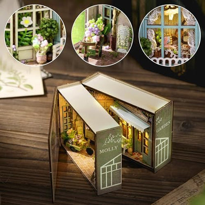 Sutinban Mini House, Flippable DIY Miniature House Kit 1:100 Tiny House Kit, Perfect DIY Birthday Festival Gift for Friends, Lovers and Families (Molly Garden) - Image 3