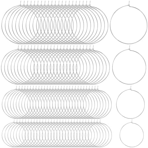 OIIKI 120PCS Earring Beading Hoops for Jewelry Making, 4 Sizes, Silver by OIIKI