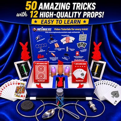 Dad’s Magic Set - 50 Awesome Magic Tricks for Dads to Amaze the Whole Family - Easy to Learn - Video Tutorials by a Pro Magician - Fun Gift for Dad or Grandpa for Father's Day, Birthdays, Christmas - Image 2