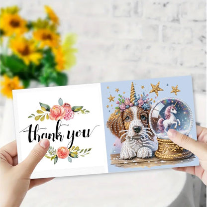 MaiYiYi 6 Pack DIY Winged Dog Diamond Painting Greeting Cards Kit - Image 5