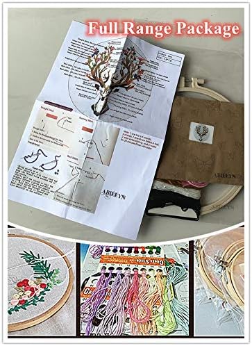 Abillyn Embroidery Starter Kit English Letter D and Flowers Stamped with Printed Pattern Cross Stitch Embroidery Kits (Letter D) - Image 2