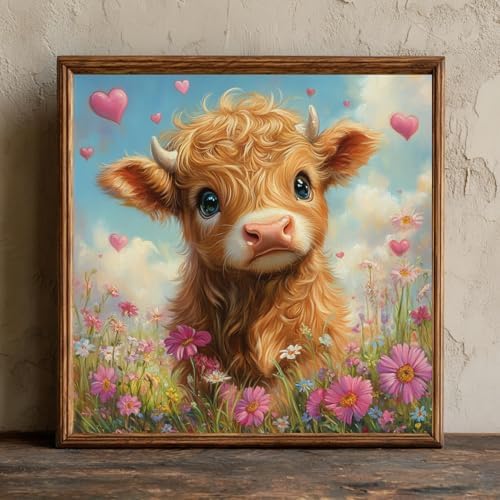 CRZMODE Highland Cow Paint by Numbers Kit for Adults, Cow Paint by Numbers for Adults, Acrylic Painting Crafts for Home Decor Gift (16x16inch) - Image 2