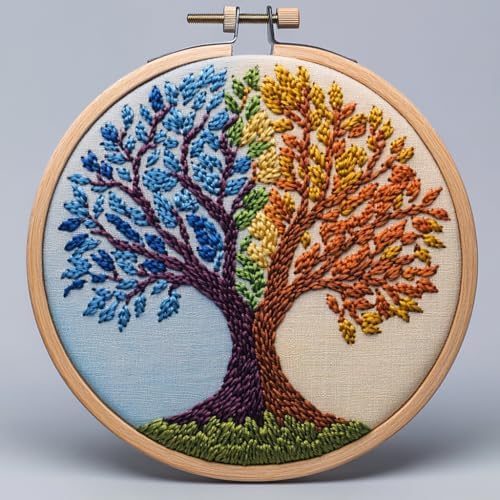 Punch Needle Kit for Beginners, Needle Punch Kits for Adults, Punch Stitching Kit for Adults, Fantasy Tree Embroidery Set for Crafts & Decorations by Unknown