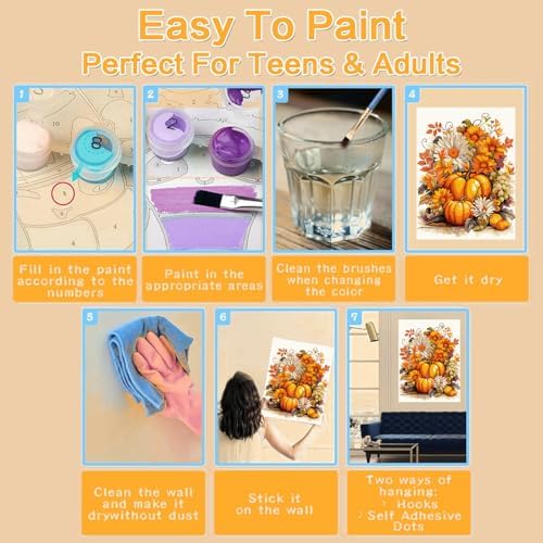 Meothan Framed Paint by Numbers Kits for Adults 12x16in with Wooden Easel - Image 7