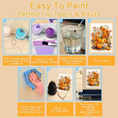Meothan Framed Paint by Numbers Kits for Adults 12x16in with Wooden Easel - Image 7