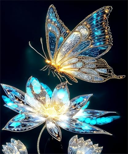 Nancency DIY Paint by Number for Adults,Painting Kits for Adult,Color by Numbers,Paint by Number Canvas Crafts Watercolor for Beginner Room Decor (Butterfly) by Unknown