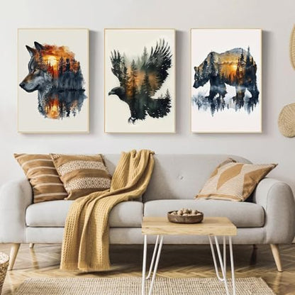 Mandun Animal Paint by Numbers Kit for Adults, 3 Pack, 7.8x11.8 inch - Image 3