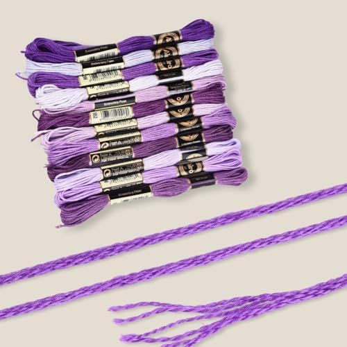 12 Skeins 6 Strands Purple Embroidery Floss String for Knitting - Image 5