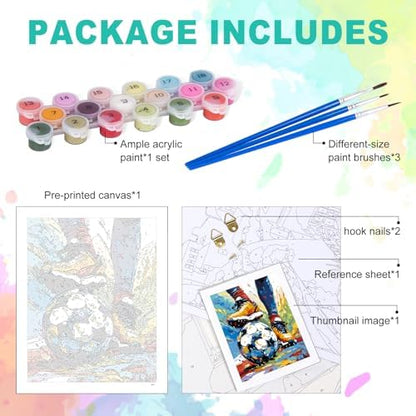 Paint by Numbers Kit for Adults, Soccer Player Painting, 16 x 20 Inch - Image 4