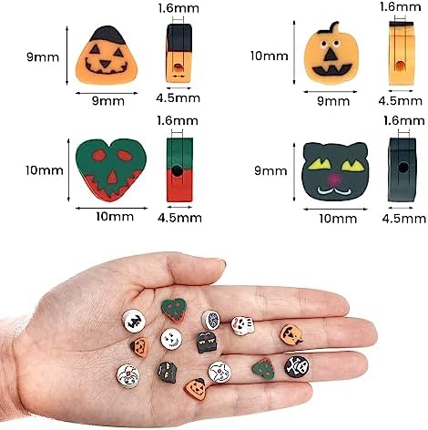 100 Pcs Polymer Clay Beads Mixed Heishi Spacer Beads Supplies for DIY Bracelet Earring Necklace Jewelry Making (Halloween-2) - Image 2