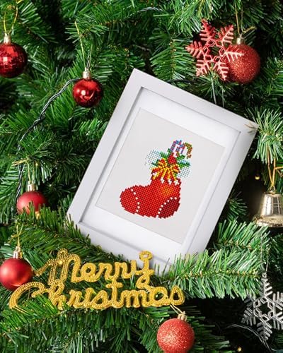 PeakLuv Christmas Decorations Diamond Painting Kits, 12 Pcs Small Diamond Art Kits for Adults Beginners, 5D DIY Square Drill Diamond Dots, Quickly Finishable Gem Art for Home Wall Desktop Decor - Image 5
