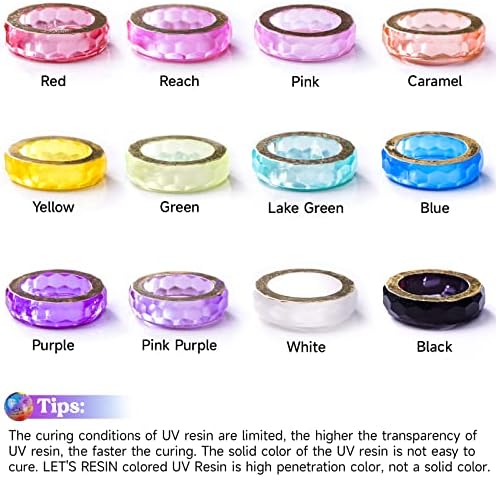 LET'S RESIN UV Resin Kit, 12 Colors Clear Colored UV Resin(20g Each) - Image 3