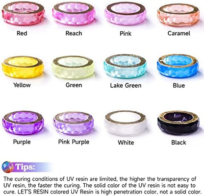 LET'S RESIN UV Resin Kit, 12 Colors Clear Colored UV Resin(20g Each) - Image 3