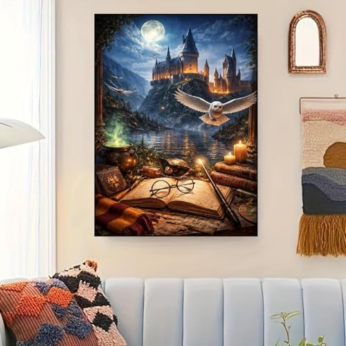 Castle Paint by Numbers Kit for Adults Framed Canvas 12X16in, Frameworkless - Image 4