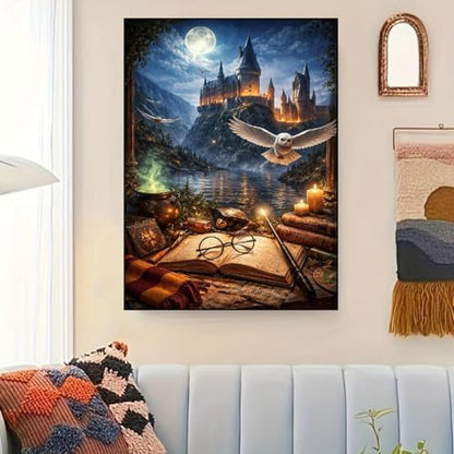 Castle Paint by Numbers Kit for Adults Framed Canvas 12X16in, Frameworkless - Image 4