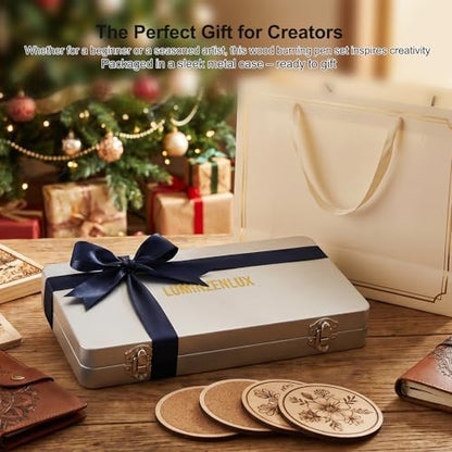 Professional Wood Burning Kit, 60 Pcs Adjustable Temperature Wood Burning Pen Set - Ultimate DIY Wood Burning Tool in Premium Metal Case, Ideal Gift for Pyrography, Wood, Leather, Carving, Soldering - Image 7