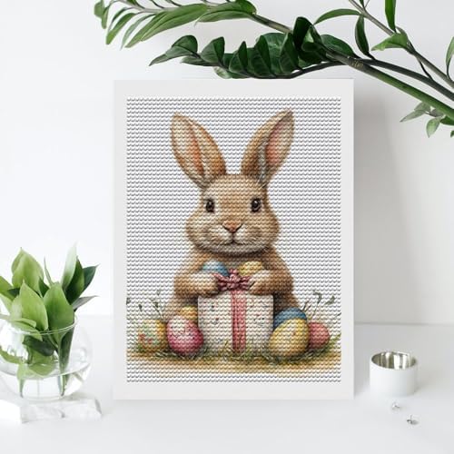 Cute Easter Bunny Diamond Drawing Art Kit for Adults Easter Egg and Gift Box DIY Diamond Art Painting for Beginners Full Drill Round Gem Art Painting for Crafts Home Wall Decor - Image 7