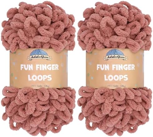 JubileeYarn Fun Finger Loops Yarn - Rose Dawn - 2 Skeins by BambooMN