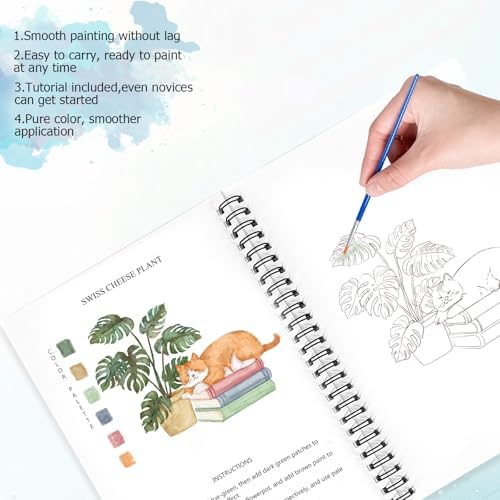 Watercolor Workbooks Plants, 15 Beautiful Paintings for Water Color Book Adult, Watercolor Coloring Book for Beginners, Watercolor Workbook for Adults Teens (Without Palette, Plants) - Image 4