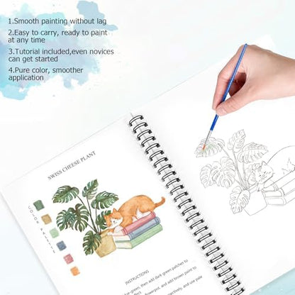 Watercolor Workbooks Plants, 15 Beautiful Paintings for Water Color Book Adult, Watercolor Coloring Book for Beginners, Watercolor Workbook for Adults Teens (Without Palette, Plants) - Image 4