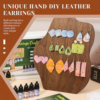 Leather Crafting Kit Leather Earrings Making Kit with Step-by-Step Tutorial - Image 3