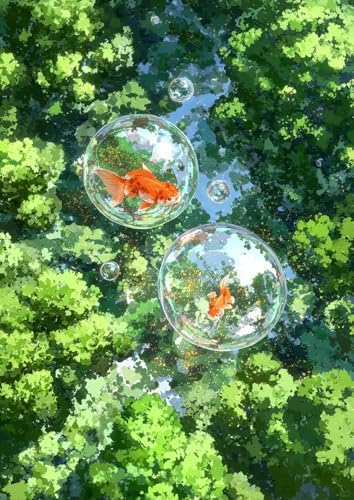 ZRIZQ Paint by Numbers Kit for Adults Beginner,Forest Goldfish,16x20 by ZRIZQ