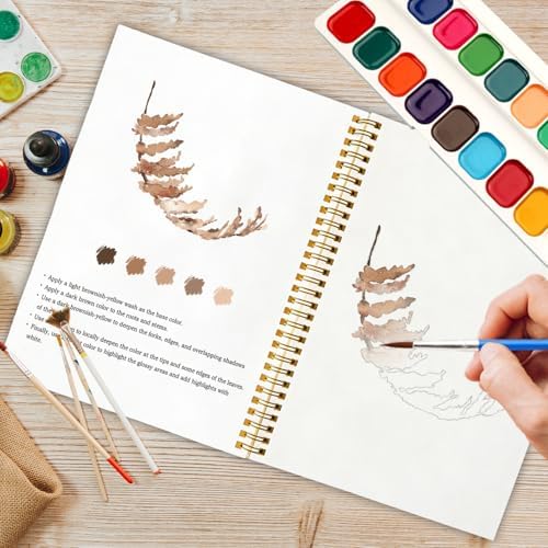 12 Boho Flower Patterns Watercolor Set, Bohemian Floral Painting Book for Beginners, Stress Relief Art Gift for Women, Relaxing DIY Workbook - Image 5