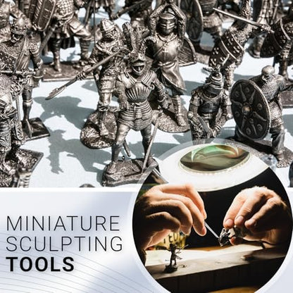 Honoson 10 Pcs Miniature Sculpting Tools, Double-Ended Steel Modeling - Image 4