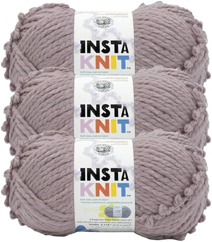 Lion Brand Yarn, InstaKnit Beginner Yarn, Milk with Tea, Brown, 3 Pack by LionBrandYarn