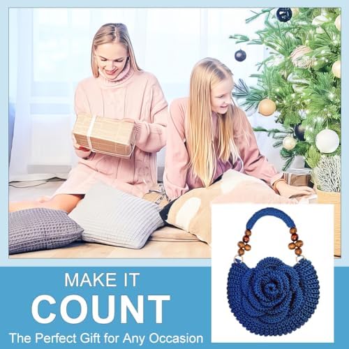 ACRNIGHEET Crochet Kit for Beginners Adults Crochet Purse Bag for Women DIY Tote Bag Making Kit with Step-by-Step Tutorials Hobbies Project for Starter Boho Style Gift for Friends - Image 5