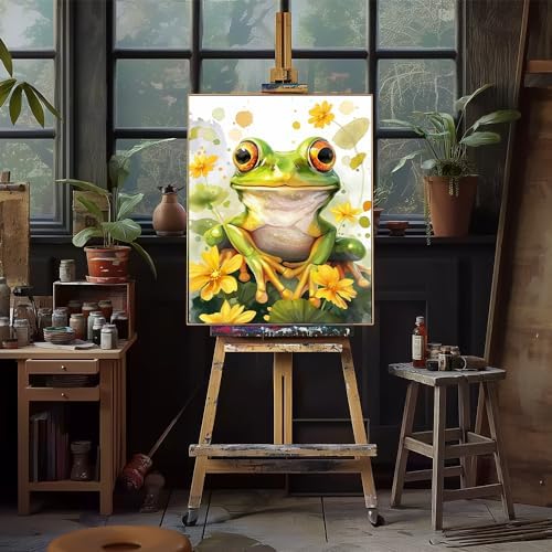 Natuyalo Paint by Numbers for Adults Beginner, Frog Acrylic Easy Paint by Numbers Kits Animal Craft Kits for Adults Suitable for Home Wall Decoration Flameless 16x20 Inch - Image 3