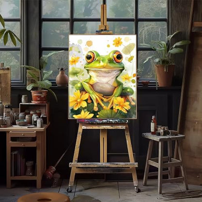 Natuyalo Paint by Numbers for Adults Beginner, Frog Acrylic Easy Paint by Numbers Kits Animal Craft Kits for Adults Suitable for Home Wall Decoration Flameless 16x20 Inch - Image 3