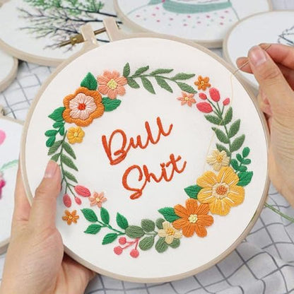 Louise Maelys Funny Flower Wreath Embroidery Kit for Beginners, DIY Craft - Image 5