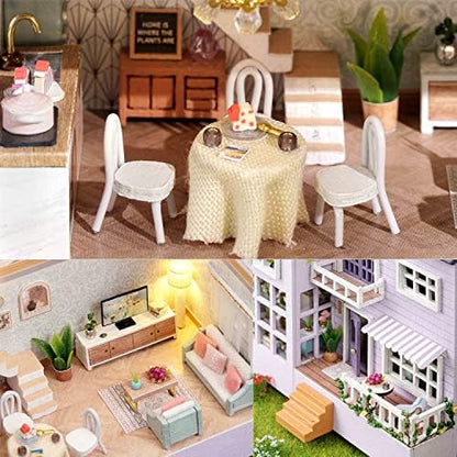 DIY Miniature House Kit with Furniture, Opened & Closed Mini Dollhouse - Image 5