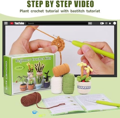 Hssugi Crochet Kit for Beginners, 6PCS Succulents Plants Crochet Kits - Image 5