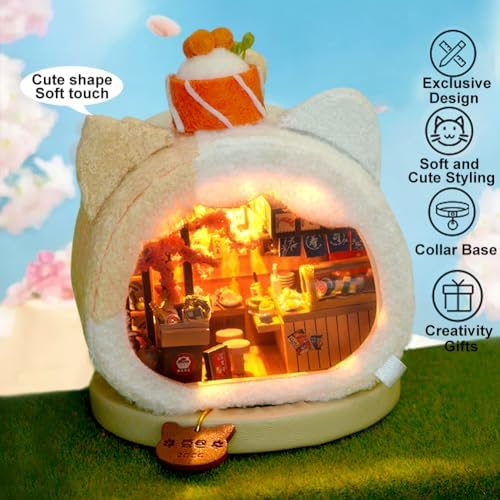 3D Wooden Book Stand Puzzle DIY Dollhouse Wood Nook Model Building Kit with LED Light for Adults to Build Creativity Christmas Halloween - Image 3