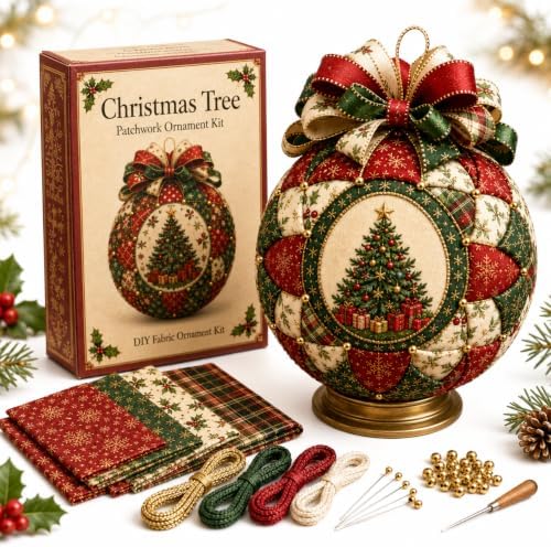 Christmas Classics Patchwork Ornament DIY Kit, No-Sew Ornament Kit (#F) by Unknown