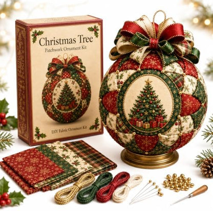 Christmas Classics Patchwork Ornament DIY Kit, No-Sew Ornament Kit (#F) by Unknown
