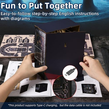 MiniCity Circle of Magic Book Nook Kit, DIY 3D Bookshelf Insert with LED - Image 5
