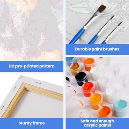 MXJSUA Starry Sky Dachshund Dog Paint by Numbers Kit with Frame for Adults, Animal Easy Beginners Paint by Number on Canvas with Easel, Acrylic Number Painting Craft Gifts for Home Decor, 8x12 inch - Image 4