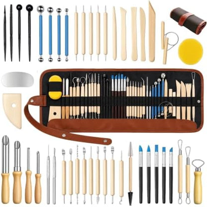 47PCS Pottery Tools Kit, Ceramic Tools, Clay Sculpting Tools by LINBLIF