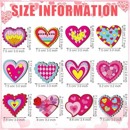 JellyArch 36 Pcs Valentine's Day Crafts, Wooden Heart Cutouts, Unfinished DIY Craft Ornaments for Adults, Paintable Wooden Shapes for Home Decor, Party Decorations, Valentine's Day Gift Ideas - Image 4